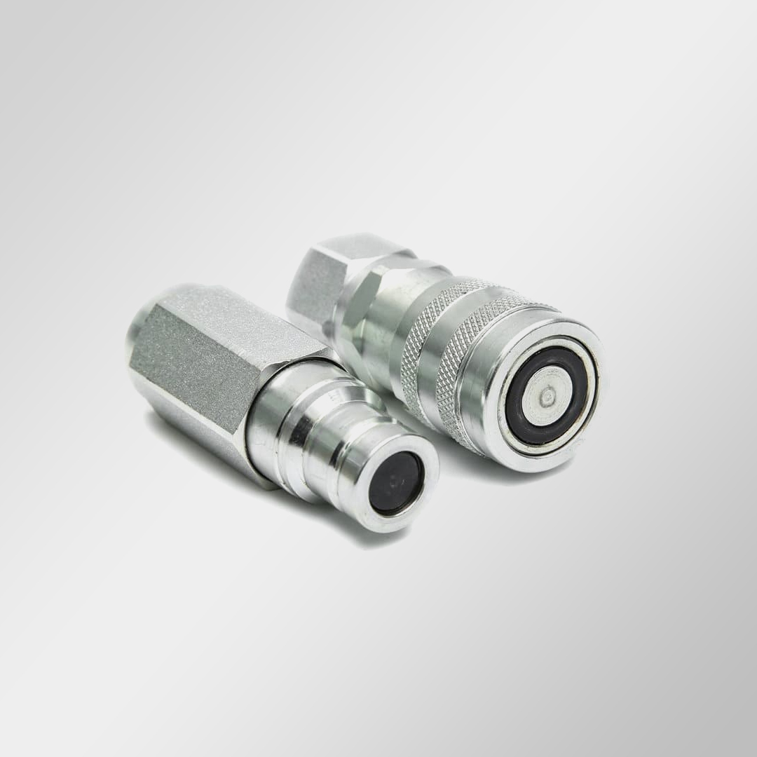 Coupleur hydraulique face plane Coupleur hydraulique face plane 1/2 Male + femelle ISO 16028 – Image 1